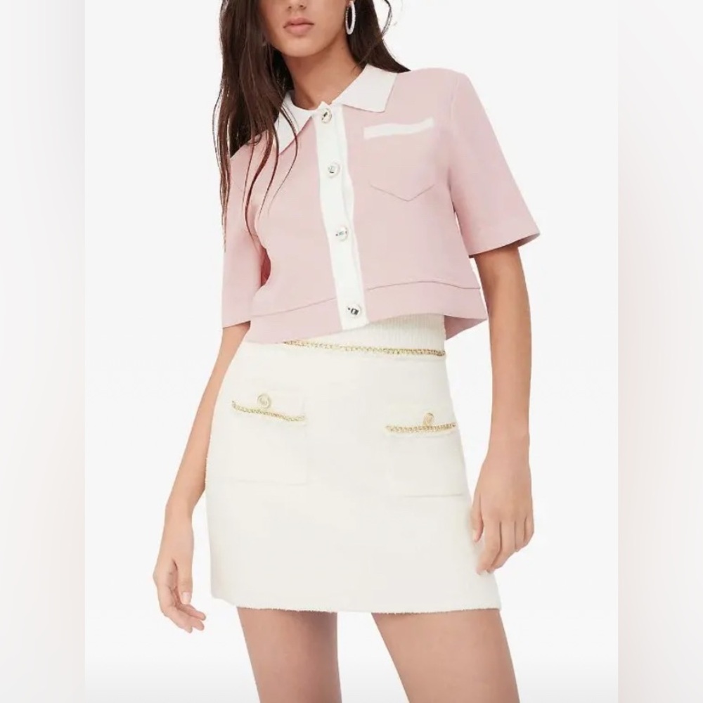 Maje Brand New Jonkyl Chain Trim Mini Skirt